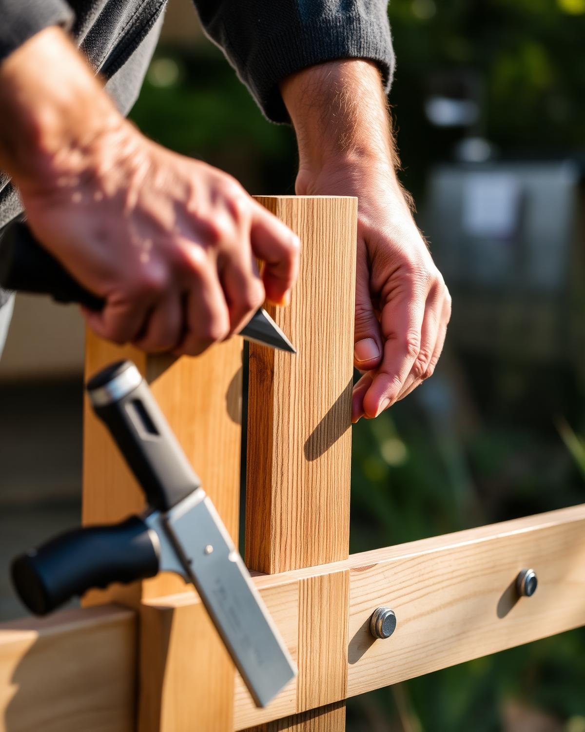 Craftsman fitting a wooden fence